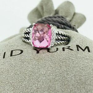 David Yurman Pink Diamonds Petite Wheaton Ring-7